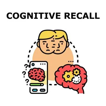 Cognitive recall processing memory brain function difficulty Stock Illustration