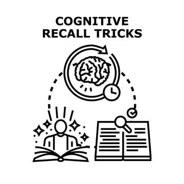 Cognitive recall tricks enhancing memory and learning skills イラスト素材