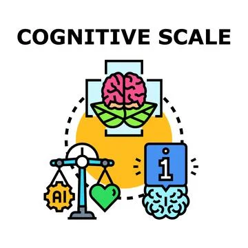 Cognitive scale measuring intelligence and emotional factors Stock Illustration