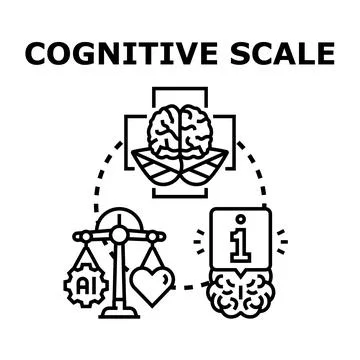 Cognitive scale measuring intelligence and emotional factors Stock Illustration