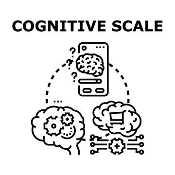Cognitive scale measuring mental ability and human thinking process Ilustración de archivo