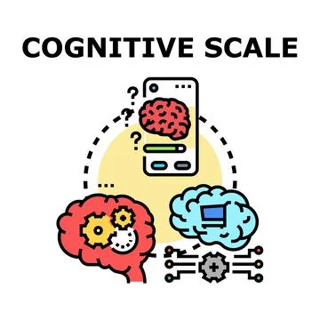 Cognitive scale measuring mental ability and human thinking process Stock Illustration