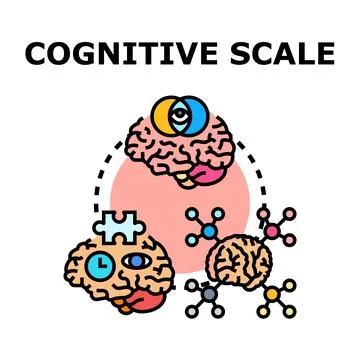 Cognitive scale vector illustrating mental process measurement Stock Illustration