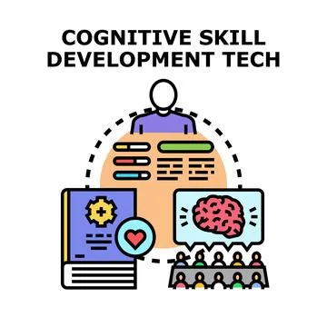 Cognitive skill development technology concept illustration Illustrazione stock