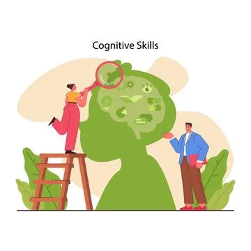 Cognitive skill. Human cognitive function, ability or capacity to process Stock Illustration