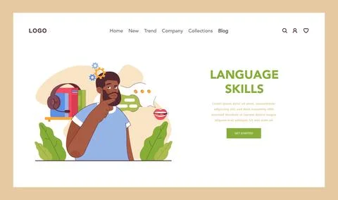 Cognitive skill web banner or landing page. Human cognitive function Stock Illustration