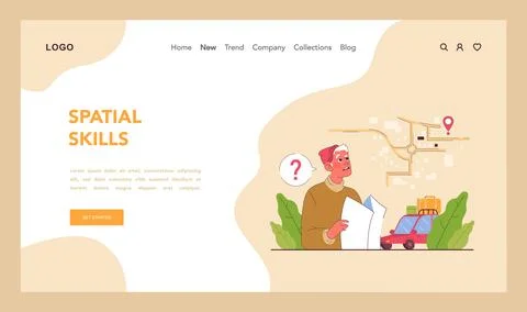 Cognitive skill web banner or landing page. Human cognitive function Stock Illustration