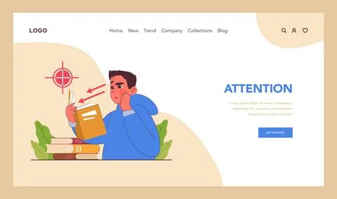 Cognitive skill web banner or landing page. Human cognitive function Stock Illustration