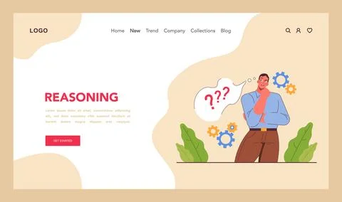 Cognitive skill web banner or landing page. Human cognitive function Stock Illustration