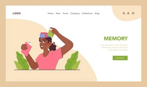 Cognitive skill web banner or landing page. Human cognitive function Stock Illustration