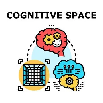 Cognitive space concept representing human brain processing information Stock Illustration