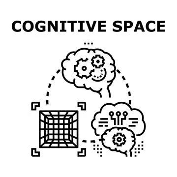 Cognitive space concept representing human brain processing information Stock Illustration