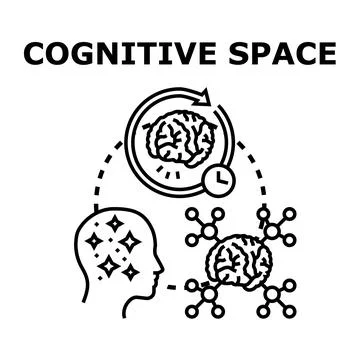 Cognitive space developing mind thinking process vector concept Illustrazione stock