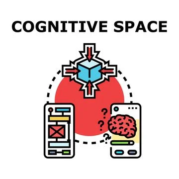 Cognitive space system processing information and data 스톡 일러스트