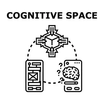 Cognitive space system processing information and data イラスト素材