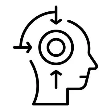 Cognitive system icon outline vector. Visual perception Illustrazione stock