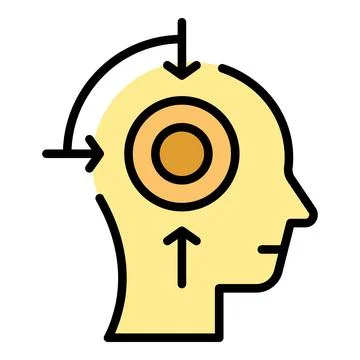 Cognitive system icon vector flat 스톡 일러스트