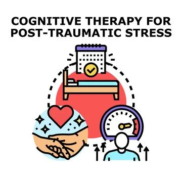Cognitive therapy process for post traumatic stress recovery Stock Illustration