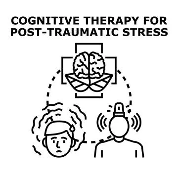 Cognitive therapy treatment for post traumatic stress disorder Stock Illustration