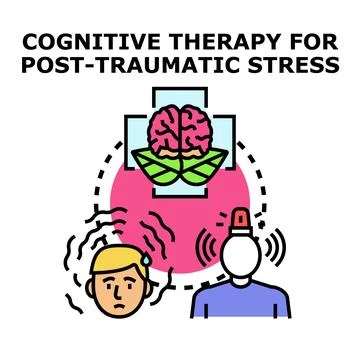 Cognitive therapy treatment for post traumatic stress disorder Stock Illustration