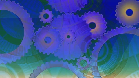 Cogs and gears abstract animated background with overlapping transparent Stock Footage 320860199