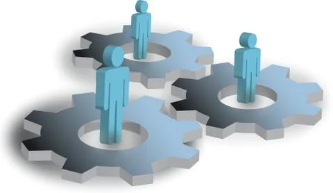 Cogs and people Stock Illustration