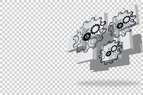 Cogs and wheels on abstract screen Stock Photos