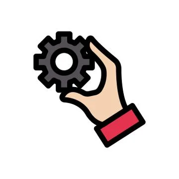 Cogs flat color icon Stock Illustration