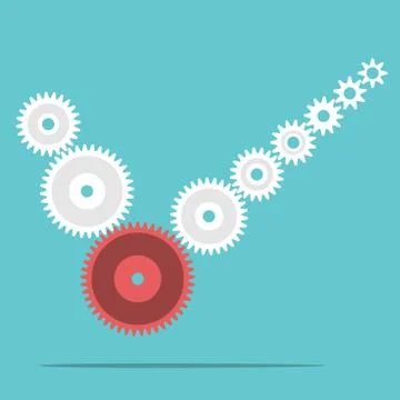 Cogs forming check mark Stock Illustration