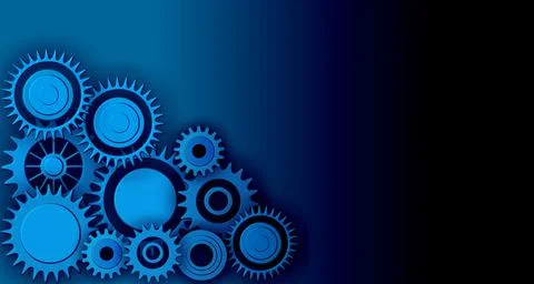 Cogs futuristic global Molecules technology with linear and polygonal pattern Stock Illustration