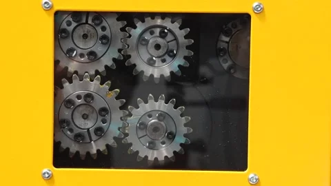 Cogs Gears Rotating Machine Stock-Footage 332861883