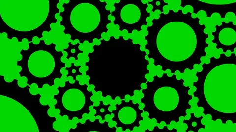 Cogs gears working on green screen style motion background seamless loop Stock Footage 89786698