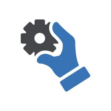 Cogs glyph color icon Stock Illustration
