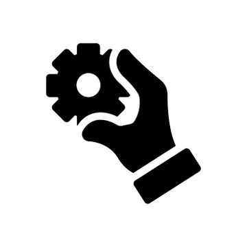 Cogs glyph flat icon Stock Illustration