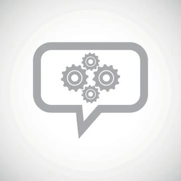 Cogs grey message icon Stock Illustration
