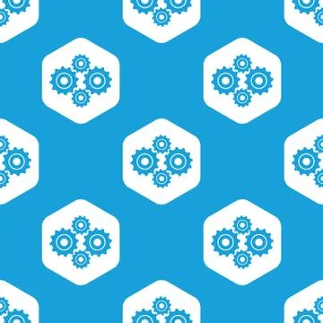 Cogs hexagon pattern Stock Illustration