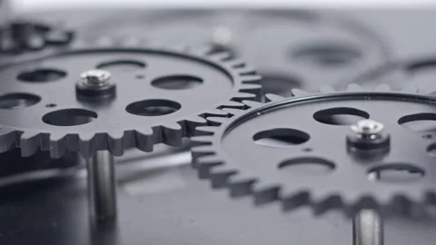 Cogs Interlocking Gear Mechanism Working in Harmony with Each Other Stock Footage 304468723