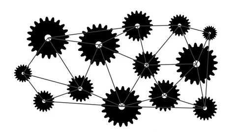 Cogs moving. Concept of teamwork. Symbol of business cooperation. Stock Footage 71473224