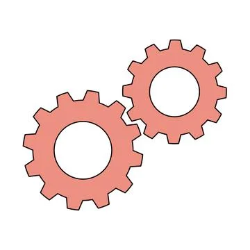 Cogs or gears icon flat vector illustration Illustrazione stock