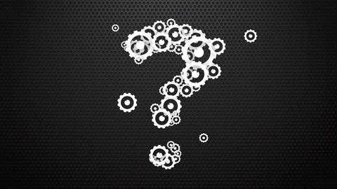 Cogs question mark motion background Stock Footage 96142530