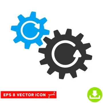 Cogs Rotation Vector Eps Icon Stock Illustration