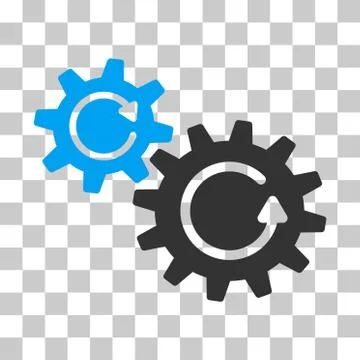 Cogs Rotation Vector Icon Stock Illustration