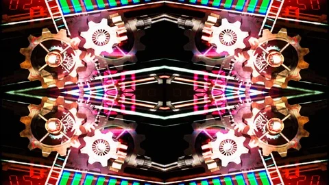 Cogs technology industrial machine Video stock 104884353