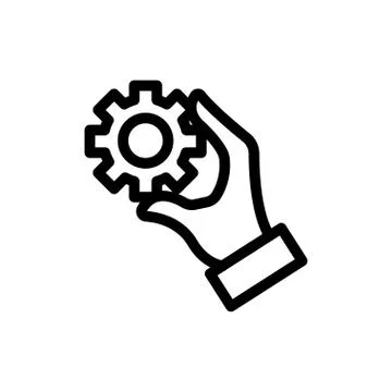Cogs thin line icon Stock Illustration