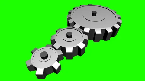 Cogs Turning in a Mechanism Green Screen Stock Footage 39377127