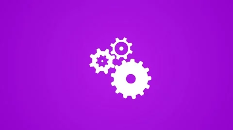 Cogs working loading screen style motion background seamless loop purple white Stock Footage 62276980