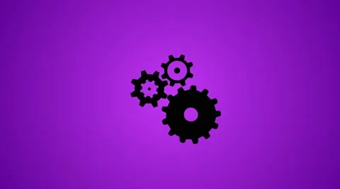 Cogs working loading screen style motion background seamless loop purple black Stockbeeldmateriaal 62325031
