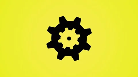 Cogs working loading screen style motion background seamless loop yellow black Stock-Footage 62325126