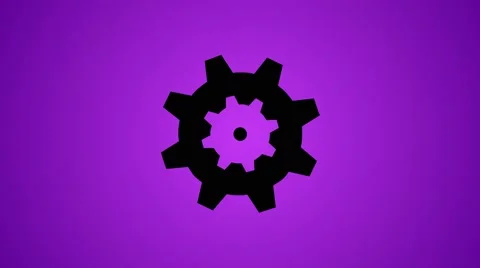 Cogs working loading screen style motion background seamless loop purple black Video stock 62325269