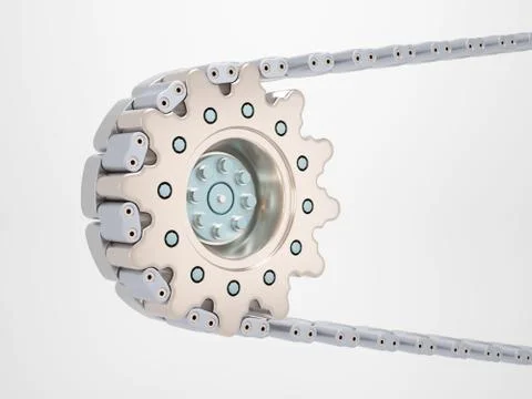 Cogwheel and chain Stock Illustration